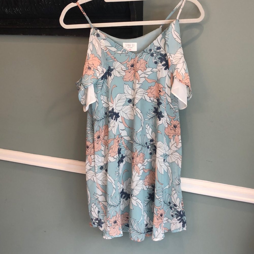 Mint & Coral Cold Shoulder Dress sz XS